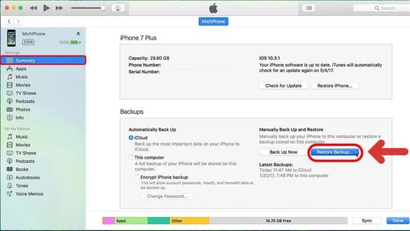Bản sao lưu máy tính hữu ích khi iCloud không còn ảnh hoặc người dùng từng sao lưu iPhone vào máy tính trước đó.
