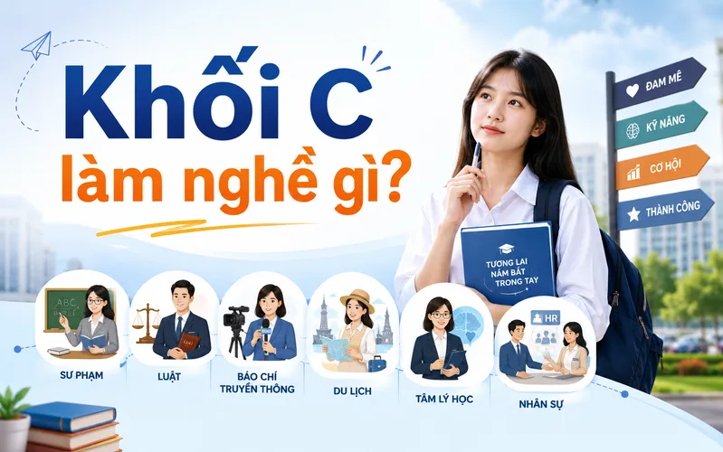 Khối C mở ra nhiều cơ hội nghề nghiệp trong giáo dục, luật, truyền thông, du lịch, nhân sự và quản lý nhà nước.